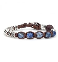 Bracciale Tamashii 5 Tibetani in Argento Sodalite BHS924-S4-51 - BHS924-S4-51